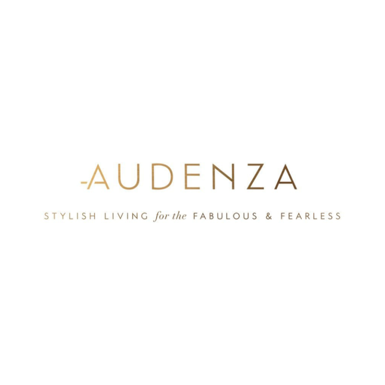 Audenza Logo for Audenza, featuring the tagline "Stylish living for the fabulous & fearless."