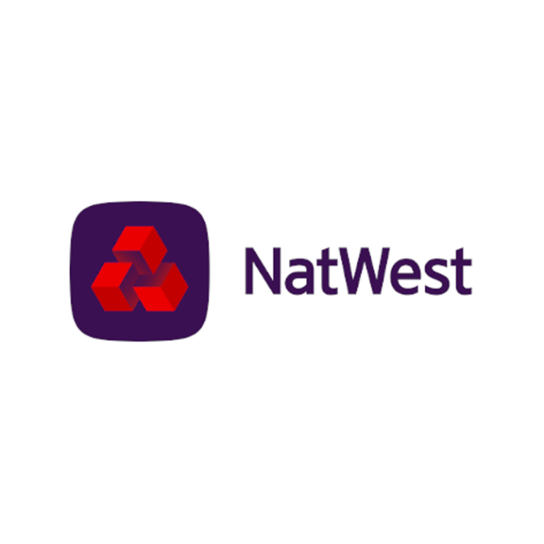 NatWest NatWest logo featuring a purple square with three red diamonds and the text "NatWest".