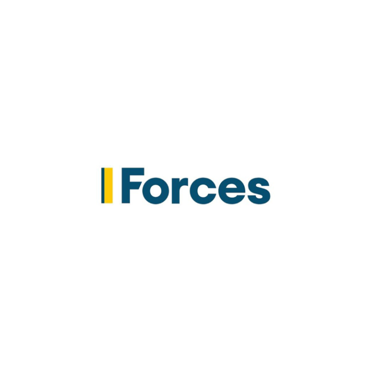 Forces News Text logo for "Forces" in blue and yellow.