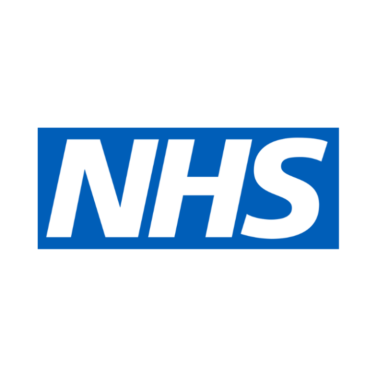 NHS NHS logo in blue and white.
