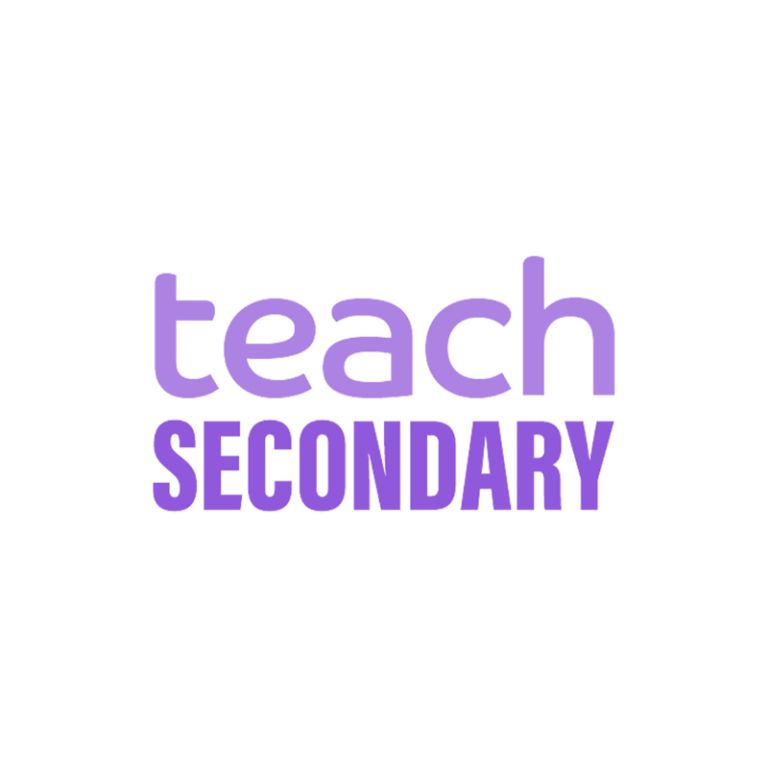 Teach Secondary Text logo with "teach" in light purple and "SECONDARY" in darker purple.